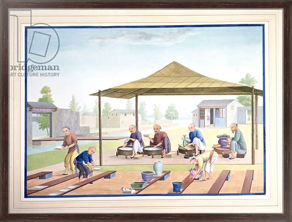 Постер Workmen Applying the Glazes, c.1825 с типом исполнения На холсте в раме в багетной раме 221-02
