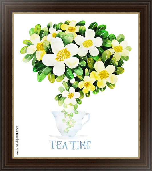 Постер Время для чая с типом исполнения На холсте в раме в багетной раме 1.023.151