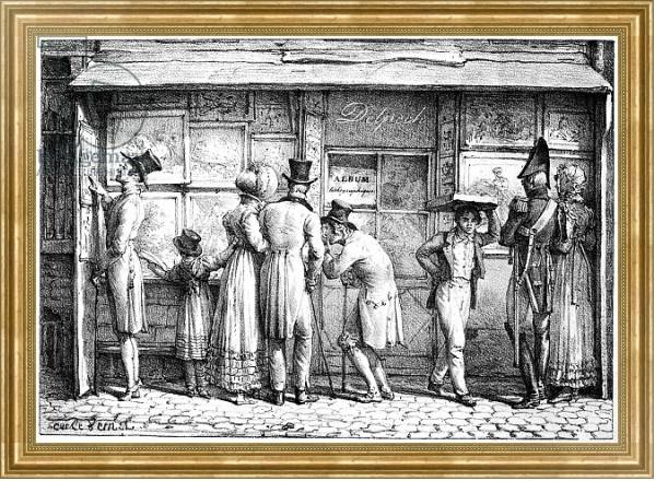 Постер Delpech's Lithographic Print Shop, c.1818 с типом исполнения На холсте в раме в багетной раме NA033.1.051