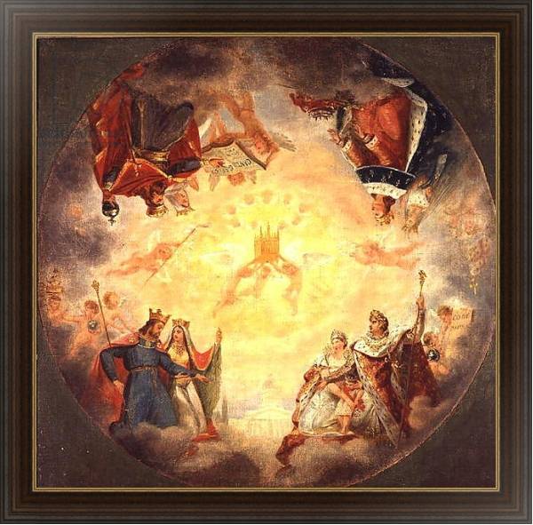 Постер Glory of St. Genevieve, study for the cupola of the Pantheon, c.1812 с типом исполнения На холсте в раме в багетной раме 1.023.151