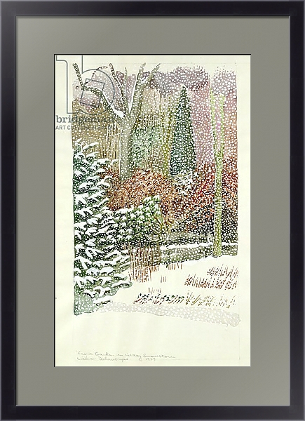 Постер Front Garden in Heavy Snowstorm с типом исполнения Под стеклом в багетной раме 221-01