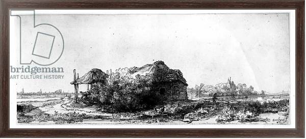 Постер Landscape with a Cottage and Haybarn, etched by James Bretherton с типом исполнения На холсте в раме в багетной раме 221-02