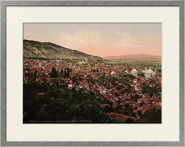 Постер Турция. Бурса, вид на город с типом исполнения Под стеклом в багетной раме 1727.2510