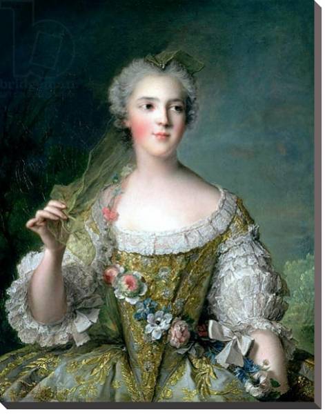 Постер Portrait of Madame Sophie, daughter of Louis XV, at Fontevrault, 1748 с типом исполнения На холсте без рамы