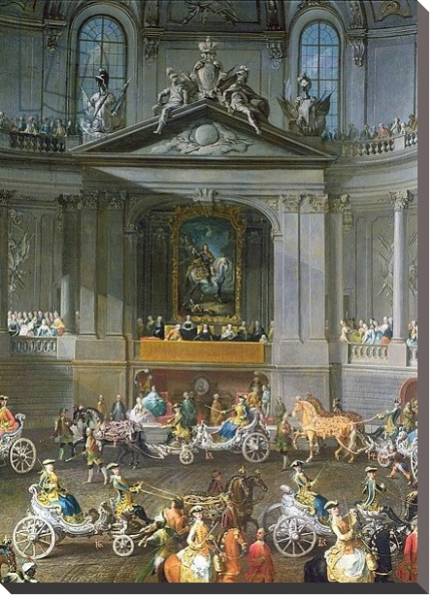Постер A Cavalcade in the Winter Riding School of the Vienna Hof, 1743 2 с типом исполнения На холсте без рамы
