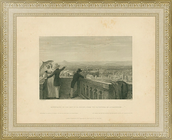 Постер Mountains of the Ban de la Roche, from the Cathedral of Strasbourg 1 с типом исполнения Акварель в раме в багетной раме 484.M48.725