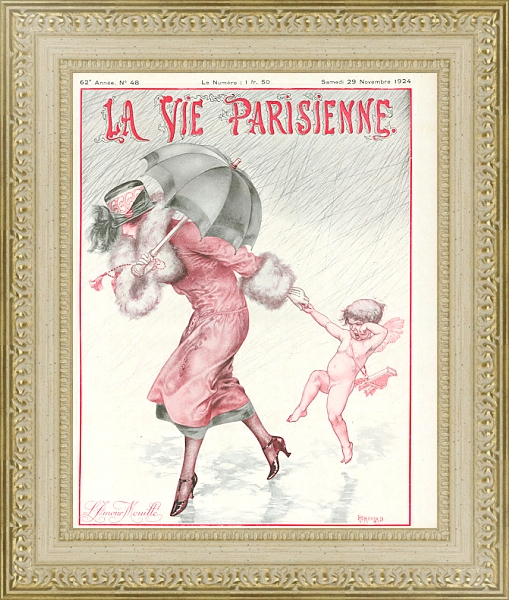 Постер La Vie Parisienne 2 с типом исполнения Акварель в раме в багетной раме 484.M48.725