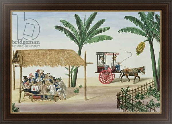Постер A Game of Panguingui, from 'The Flebus Album of Views In and Around Manila', c.1845 с типом исполнения На холсте в раме в багетной раме 1.023.151