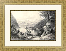 Постер Lake Lugano, between Italy and Switzerland. Original, created by Major Irton and T. A. Prior, publi Постер Lake Lugano, between Italy and Switzerland. Original, created by Major Irton and T. A. Prior, publi