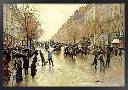 Постер Бакст Леон Boulevard Poissonniere in the Rain, c.1885