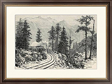 Постер Mont Cenis railroad scenery. Created by De Bar, published on L'Illustration, Journal Universel, Pari Постер Mont Cenis railroad scenery. Created by De Bar, published on L'Illustration, Journal Universel, Pari