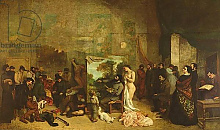 Постер Курбе Гюстав (Gustave Courbet) The Studio of the Painter, a Real Allegory, 1855 4 Постер Курбе Гюстав (Gustave Courbet) The Studio of the Painter, a Real Allegory, 1855 4
