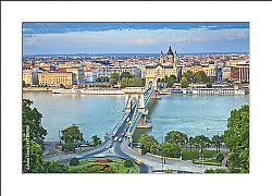 Постер Венгрия, Будапешт. Вид на район Буда через Дунай