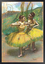 Постер Дега Эдгар (Edgar Degas) Dancers with Yellow Dresses; Danseuses jupes jaunes, c.1896