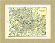 Постер Карта Санкт-Петербурга, 1899 Постер Карта Санкт-Петербурга, 1899