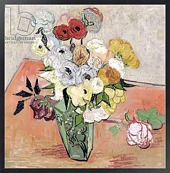 Постер Ван Гог Винсент (Vincent Van Gogh) Japanese Vase with Roses and Anemones, 1890
