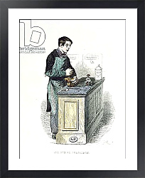 Студент аптеки готовит лекарство, иллюстрация