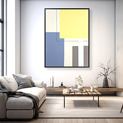 Постер Geometric Abstract by MaryMIA Geometry. Blue and Yellow Mood. Free spirit 6