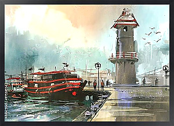 Постер Рыболовное судно в гавани