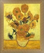 Постер Ван Гог Винсент (Vincent Van Gogh) Натюрморт: пятнадцать подсолнухов в вазе, 1889 Последний вариант Постер Ван Гог Винсент (Vincent Van Gogh) Натюрморт: пятнадцать подсолнухов в вазе, 1889 Последний вариант