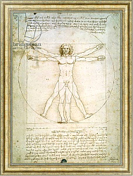 Постер Леонардо да Винчи (Leonardo da Vinci) The Proportions of the human figure, c.1492 Постер Леонардо да Винчи (Leonardo da Vinci) The Proportions of the human figure, c.1492