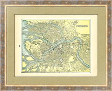 Постер Карта Санкт-Петербурга, 1899 1 Постер Карта Санкт-Петербурга, 1899 1