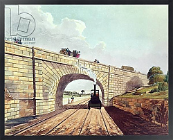 Постер Бьюри Томас Rainhill Bridge, plate 12 from 'Liverpool and Manchester Railway', 1833