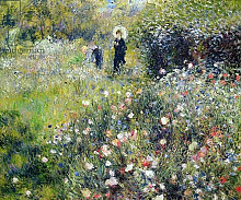 Постер Ренуар Пьер (Pierre-Auguste Renoir) Woman with a Parasol in a garden, 1875 Постер Ренуар Пьер (Pierre-Auguste Renoir) Woman with a Parasol in a garden, 1875