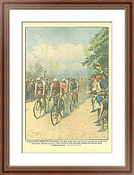 Постер Il giro ciclistico d'Italia e in pieno sviluppo