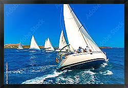 Постер Sailing boats during a regatta in Saronikos gulf in Greece