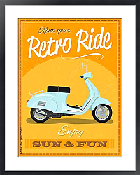Постер Ретро плакат, скутер