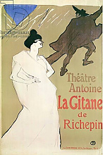 Постер Тулуз-Лотрек Анри (Henri Toulouse-Lautrec) Théâtre Antoine, The Gitane de Richepin, 1900 Постер Тулуз-Лотрек Анри (Henri Toulouse-Lautrec) Théâtre Antoine, The Gitane de Richepin, 1900
