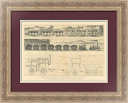 "Первая французская железная дорога" - редкая антикварная литография