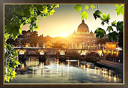 Постер Рим, Вид на Ватикан через Тибр