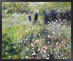 Картина Ренуара Женщина с зонтиком в саду, 18