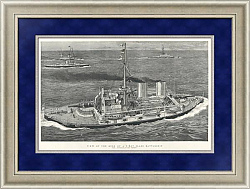 "Вид на палубу первоклассного корабля" - редкая антикварная гравюра