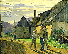 Постер Вальдмюллер Фердинанд Coming home from the war, 1859 Постер Вальдмюллер Фердинанд Coming home from the war, 1859