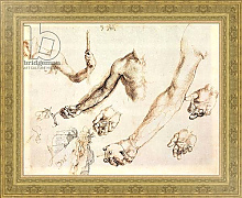Постер Дюрер Альбрехт Study of male hands and arms Постер Дюрер Альбрехт Study of male hands and arms