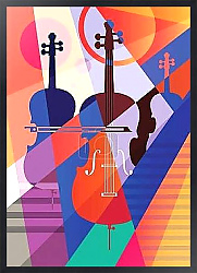 Красочный музыкальный фон со скрипками