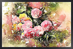 Постер Букет розовых цветов