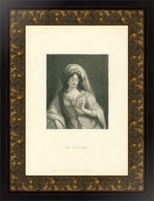 Антикварная гравюра &laquo;HEATH'S GALLERY&raquo; в багетной раме с паспарту