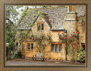 Постер Английский коттедж, увитый розами
