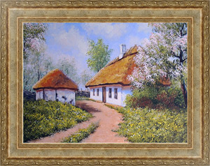 Картина Украинская деревня весной