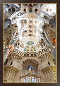 Картина в раме Барселона. Испания. Потолок собора Святого Семейства