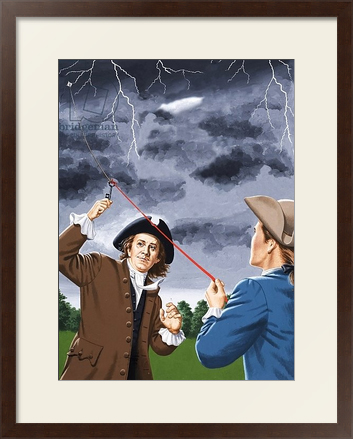 Б.Франклин экспериментирует с молнией