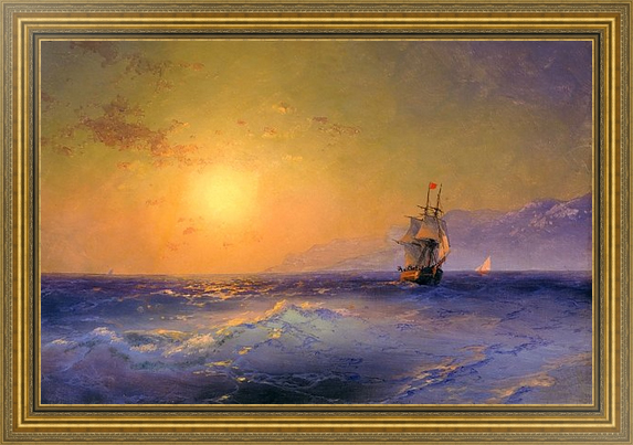 Картина Айвазовского У крымских берегов в раме