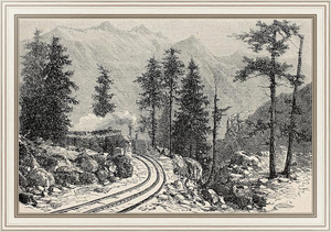 Постер в раме Mont Cenis railroad scenery