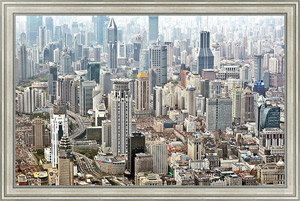 Картина в раме Китай. Панорама Шанхая