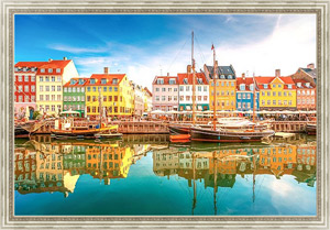 Картина Архитектура Копенгагена, Дания. Холст в раме