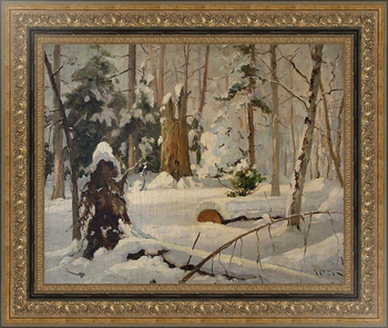 Картина на холсте Зимний лес, 1899г